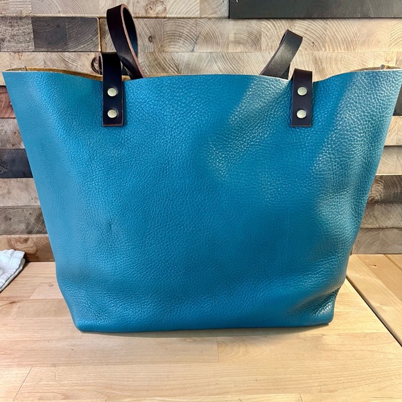 ❌ SOLD ❌ Portland Leather Goods Turquoise Large classic tote, new - Picture 2 of 6